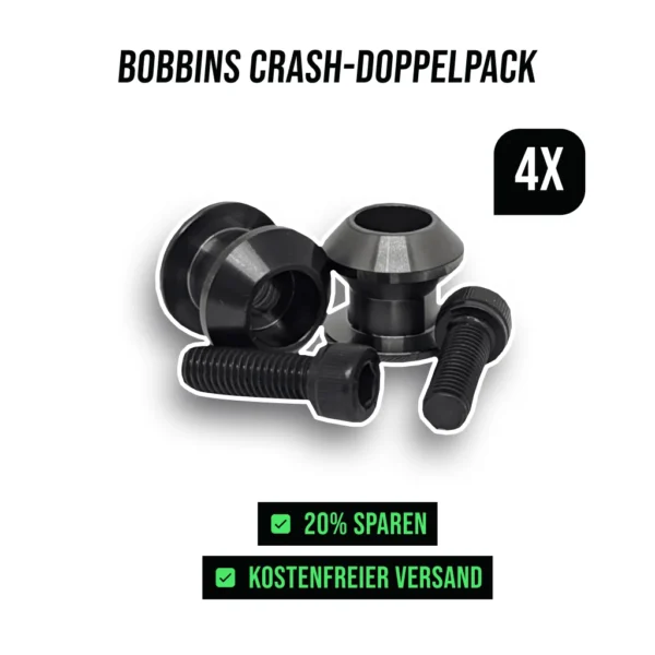 Motorrad Bobbins Crash-Doppelpack | 4x Motorrad Prismabuchsen