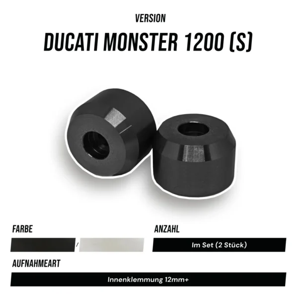 Ducati Monster 1200 Lenkerenden Lenkergewichte Schwer Edelstahl RACE PRO BIG